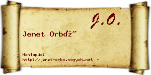 Jenet Orbó névjegykártya